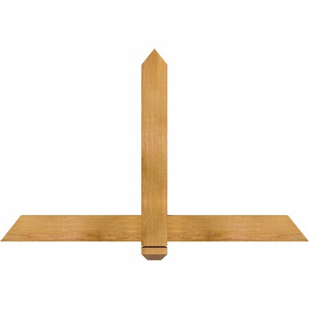 Ekena Millwork Eugene Rough Sawn Timber Gable Bracket, Western Red Cedar, 48"W x 30"H x 2"D x 4"F, 15/12 Pitch GBW048X30X0204EUG00RWR